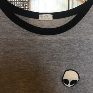 Grey Brandy Melville alien crop top